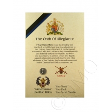 Cameronian Scottish Rifles Oath Of Allegiance Certificate